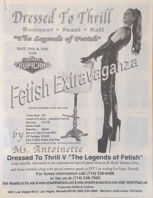 "Legends of Fetish" at Tropicana hotel on the Las Vegas strip in 1998.  I wonder what it was like? #fetishhistory<a href="/tag/fetishhistory"class="tags"><span>#fetishhistory</span></a>
