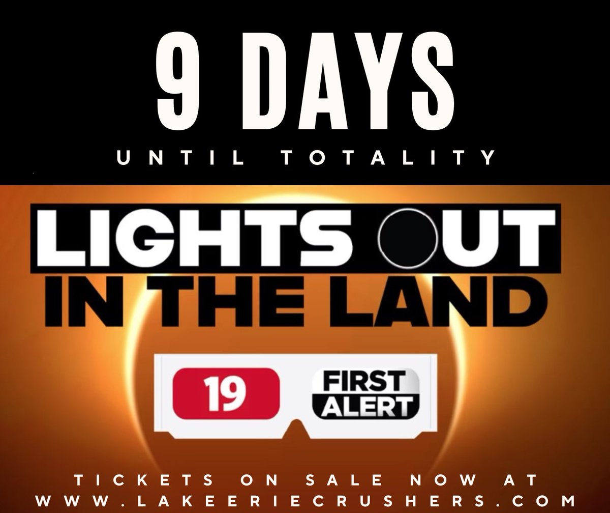 Need a last-minute Easter Basket stuffer? We’ve got you covered! Get your tickets for “Lights Out in the Land! The Easter Bunny will thank you for making him the coolest!
 
#LakeErieCrushers #TotalEclipse2024 #LightsOutintheLand
