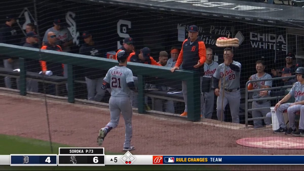 Tigers have replaced their hockey-themed HR celebration from last year with a pizza-themed celebration. Not orchestrated by the organization, I’m told.