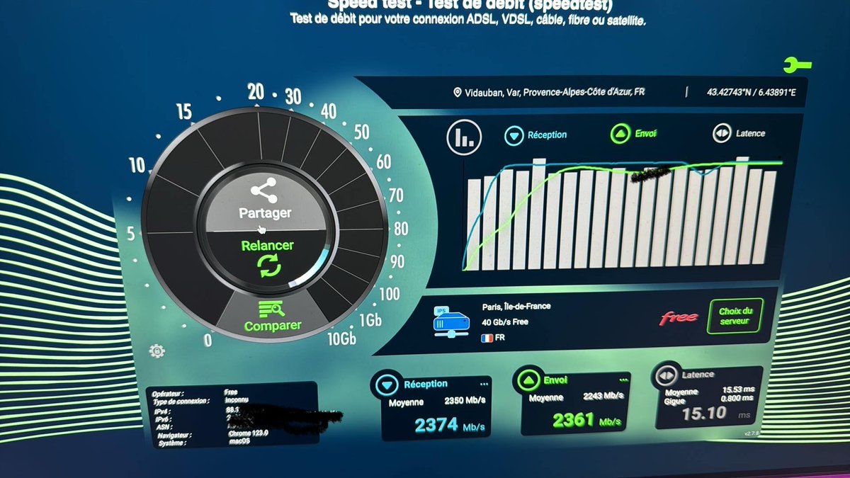 nico_du_var83's tweet photo. Mes tests de débit avec la Freebox ultra sur nPerf , SpeedTest et FAST
Et sans module sfp+ pour le moment.
#freeboxultra #free #testdebit https://t.co/cWMjmuVt6l