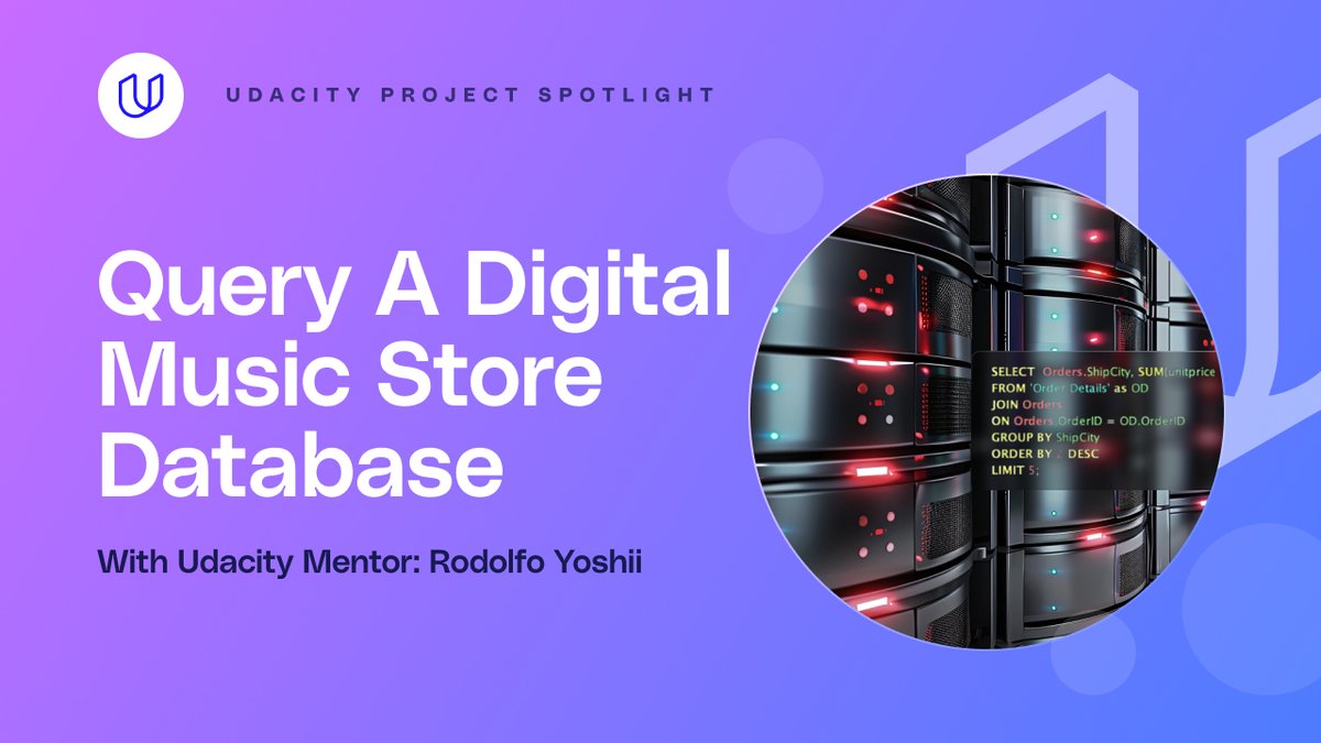 ⚒️ In this video, Udacity Mentor Rodolfo Yoshii walks you through one of the most popular projects in our catalog, found in the Business Analytics ND program. By the end of the project, you’ll know how to use SQL to query databases & more! bit.ly/3TUsltR