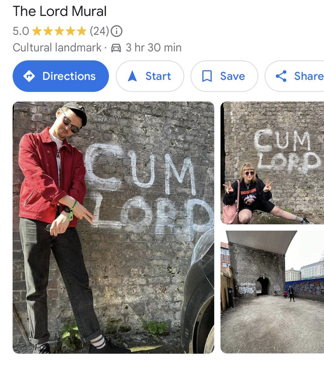I love that all the pics at the CUM LORD mural are just Supermilk