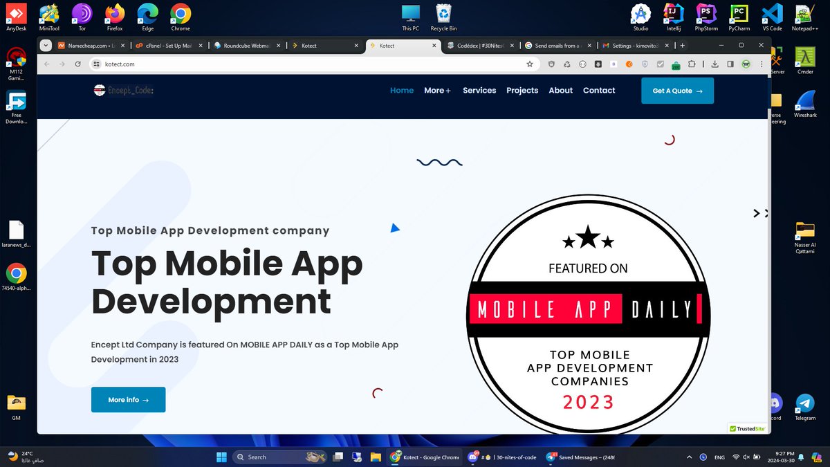 developer_Karim's tweet image. #30NitesOfCode Day 1
Yesterday I&apos;ve Revived My Company With a new name `Kotect` insted of the old name that had been stolen.
