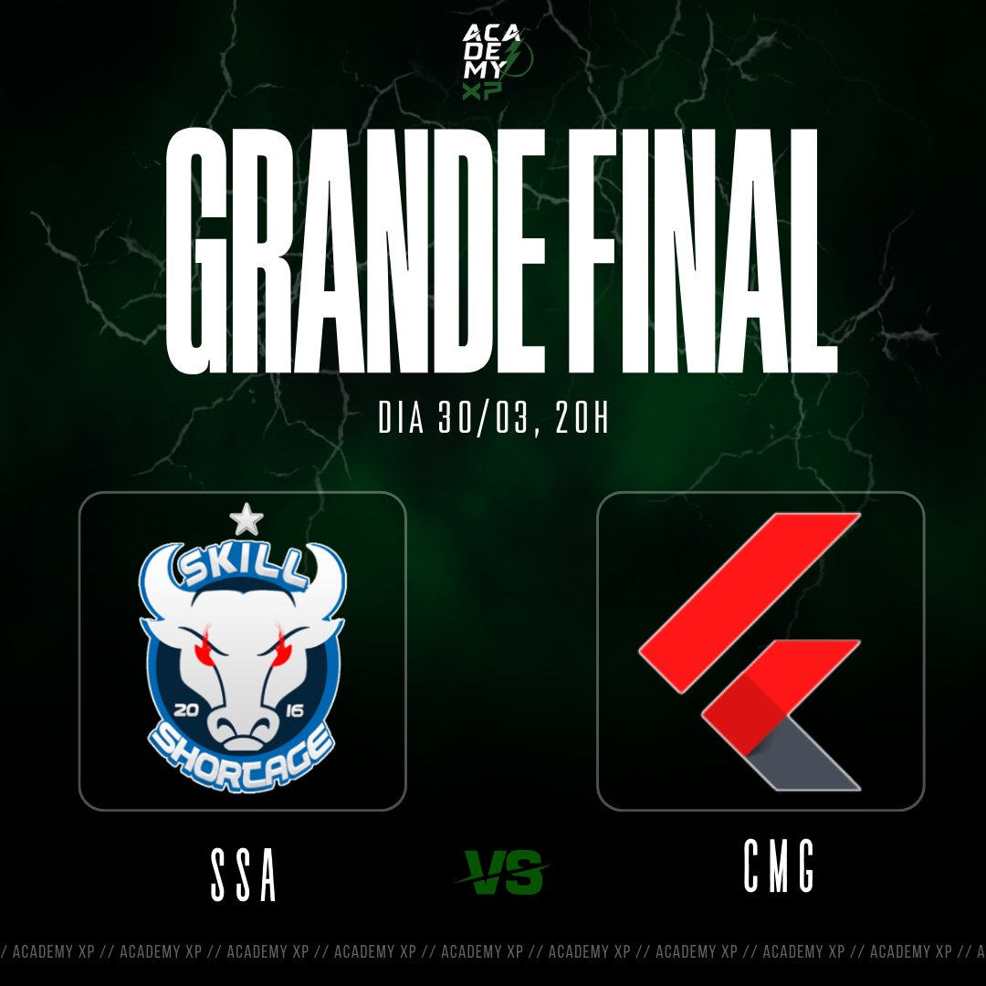#AcademyXP⚡

O GRANDE DIA CHEGOU! 🤩

Hoje é dia de Final na Academy XP! ⚡

<a href="/skillshortageof/">Skill Shortage Oficial</a> e <a href="/CriminalsBR1/">Criminals Gaming 🔺</a> irão disputar uma série Md5 em busca do título! 🏆

Você não vai perder não é?! 👀

📺 Acompanhe ao vivo a partir das 20h!
🔗 twitch.tv/ligaacademy

#ligaacademy⚡