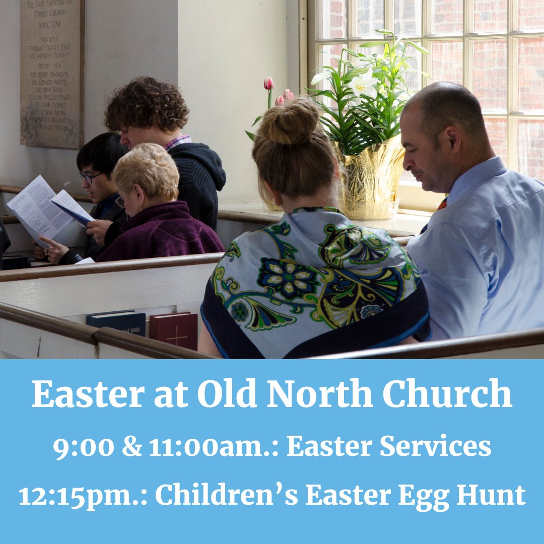 Old North's congregation will celebrate Easter with services at 9:00 and 11:00am. Both services will feature festive music and guest brass musicians. A children’s Easter Egg Hunt will follow the 11:00am service! RSVP: rsvp.church/r/ThNRigfN
