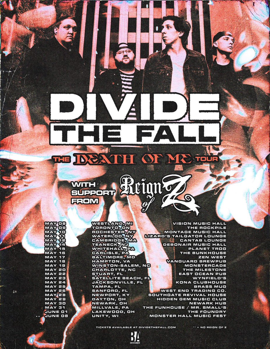 Who are we seeing at 𝗧𝗵𝗲 “𝗗𝗲𝗮𝘁𝗵 𝗢𝗳 𝗠𝗲” 𝗧𝗼𝘂𝗿 w/ @ReignofZ? 🎟️ Details at dividethefall.com/tour