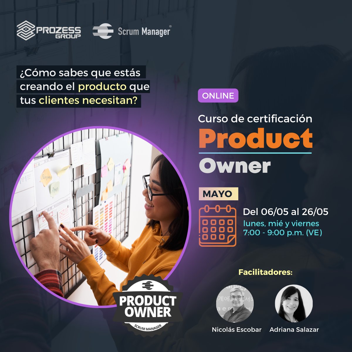 ProzessGroup's tweet photo. 🚀 ¡Vive una experiencia formativa 100% práctica, certifícate como #ProductOwner!
Regístrate ahora y prepárate para un viaje lleno de aprendizaje práctico y descubrimientos en nuestro curso de certificación avalado por @ScrumManager: https://t.co/LFA9cPrmyL https://t.co/ZjG4AcMETs