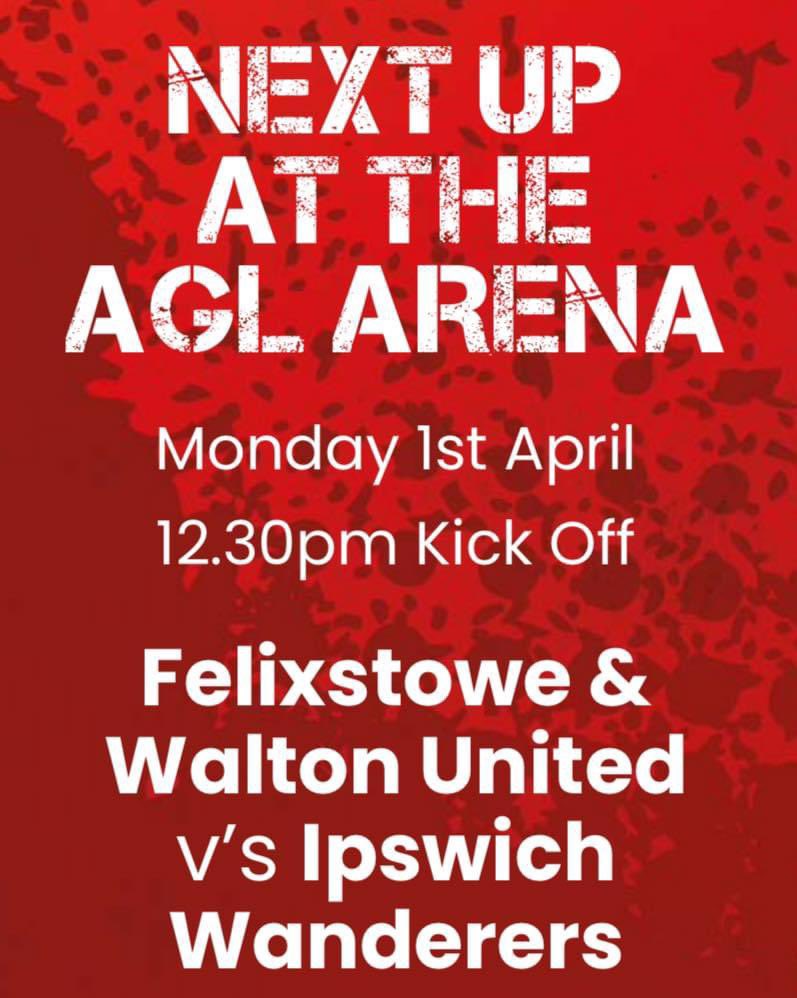 Next 🆙 4 @IsthmianLeague games to go, 3 at home, we are going to need your support more than ever! The Seasiders welcome @_IWFC to the AGL Arena on Easter Monday for a blockbuster local derby. Kick off has been brought forward to 12.30pm to avoid a clash with the Ipswich Town…