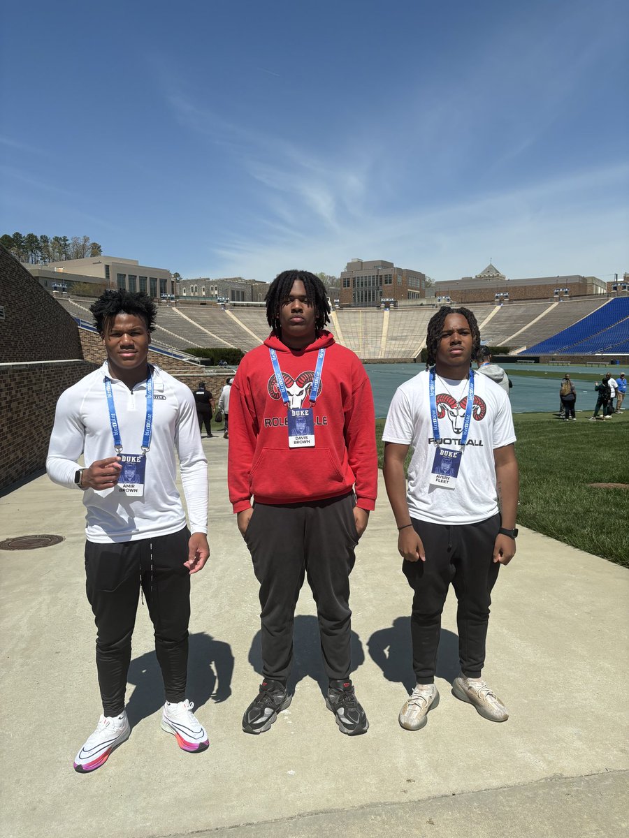 Had a amazing time @DukeFOOTBALL !! Great Culture and energy can’t wait too be back soon😈. #BleedBlue @RRACKLEY9 @Coach_MannyDiaz @DUFBRecruit @JoelBryantHSOT @CoachPatke @RamsFootballNC