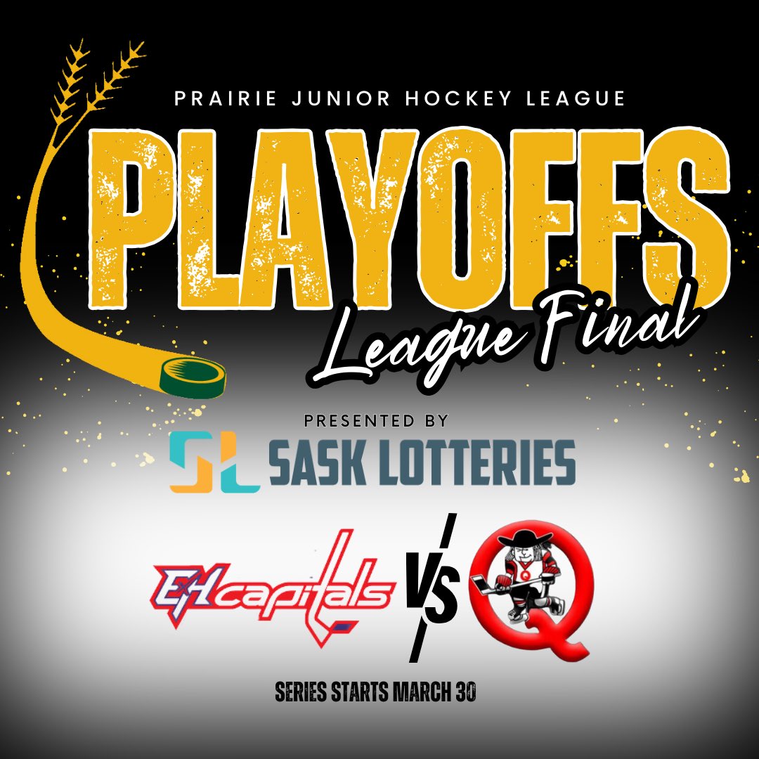🌾 PJHL Final 🏒 Game 1 tonight in Saskatoon! Capitals at Quakers 7:30PM Rod Hamm Arena