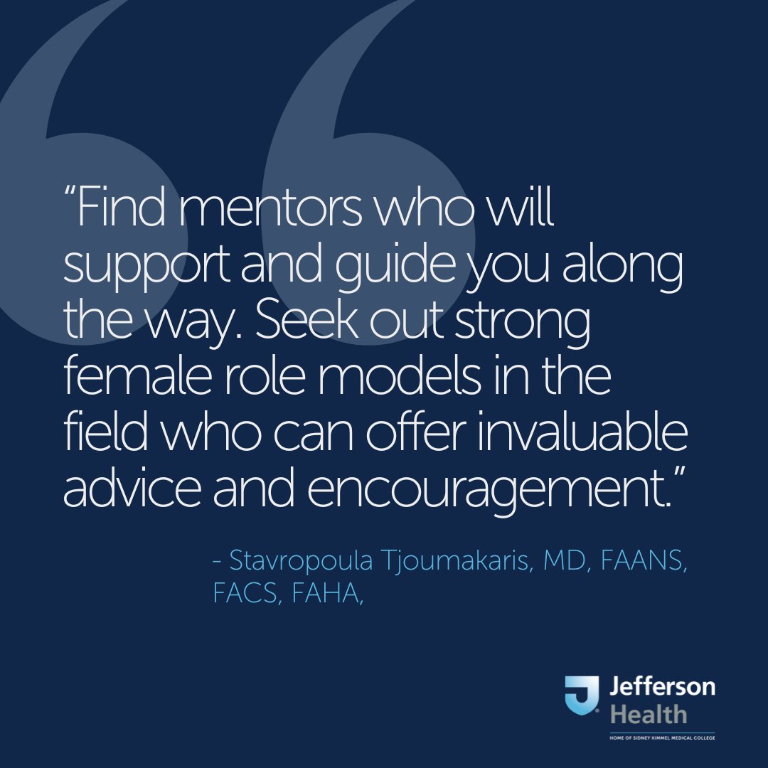 Women's History Month is almost over, but we asked Stavropoula Tjoumakaris, MD, FAANS, FACS, FAHA, what advice she would give to young women embarking on their own careers in medicine.