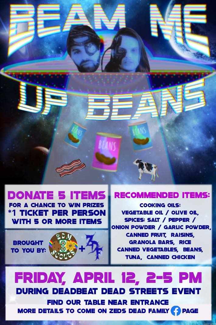 So everything has been organized, can ya'll just lmk where we should set up, what time we need to be there? we have a table too. @zedsdead @HarryEatsBagels @deadbeats We gonn' get so many beans.