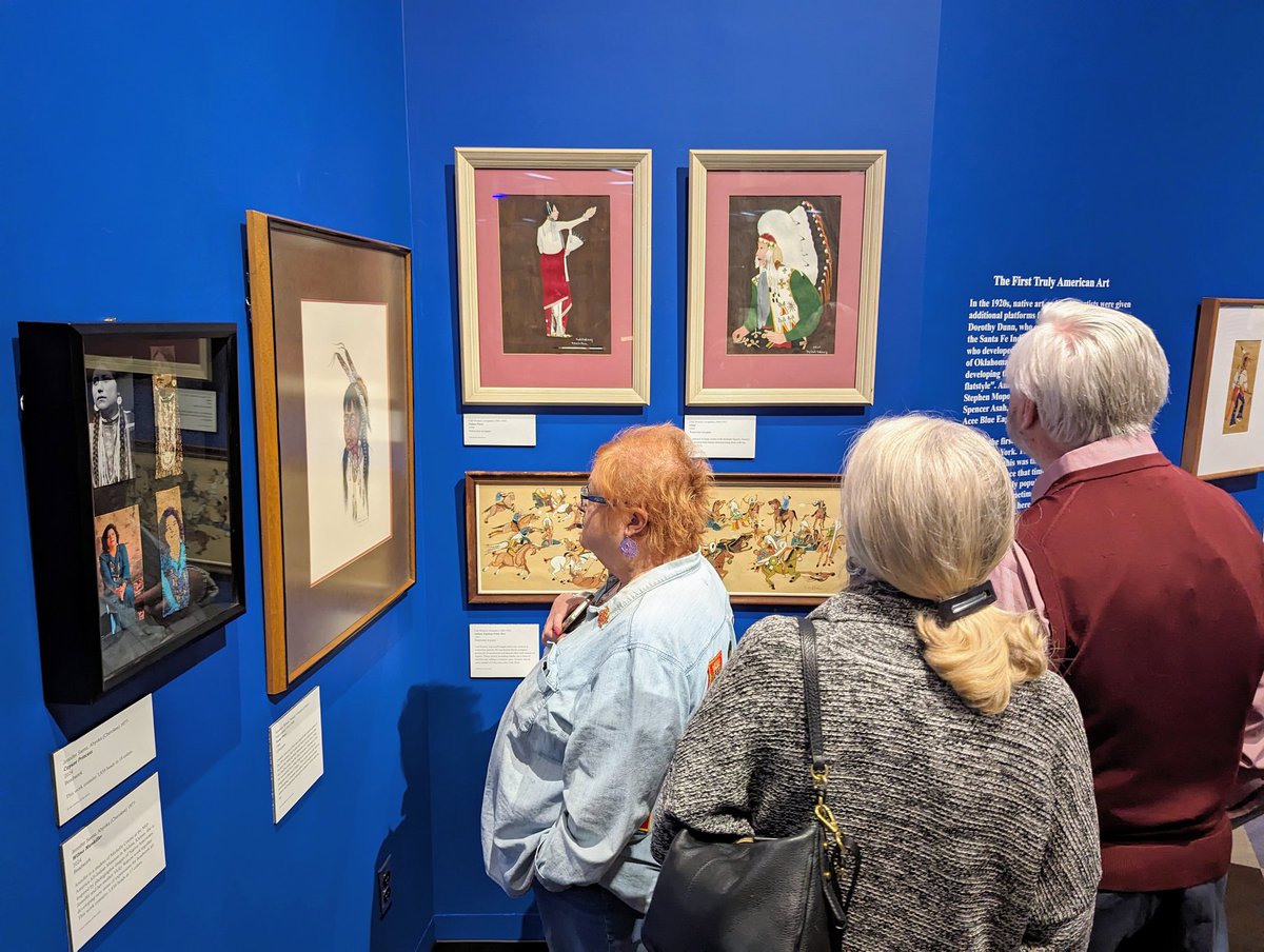 We had a great turnout today for our members-only sneak preview of the Oklahoma History Center Museum's new exhibit on American Indian art, 'Into the Mirror.'