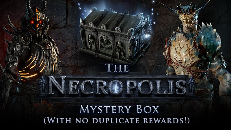 We've just released the Necropolis Mystery Box, a new mystery box without duplicate microtransactions! Each of the microtransactions in this mystery box has visual behaviour that interacts with your gameplay. pathofexile.com/mystery-box