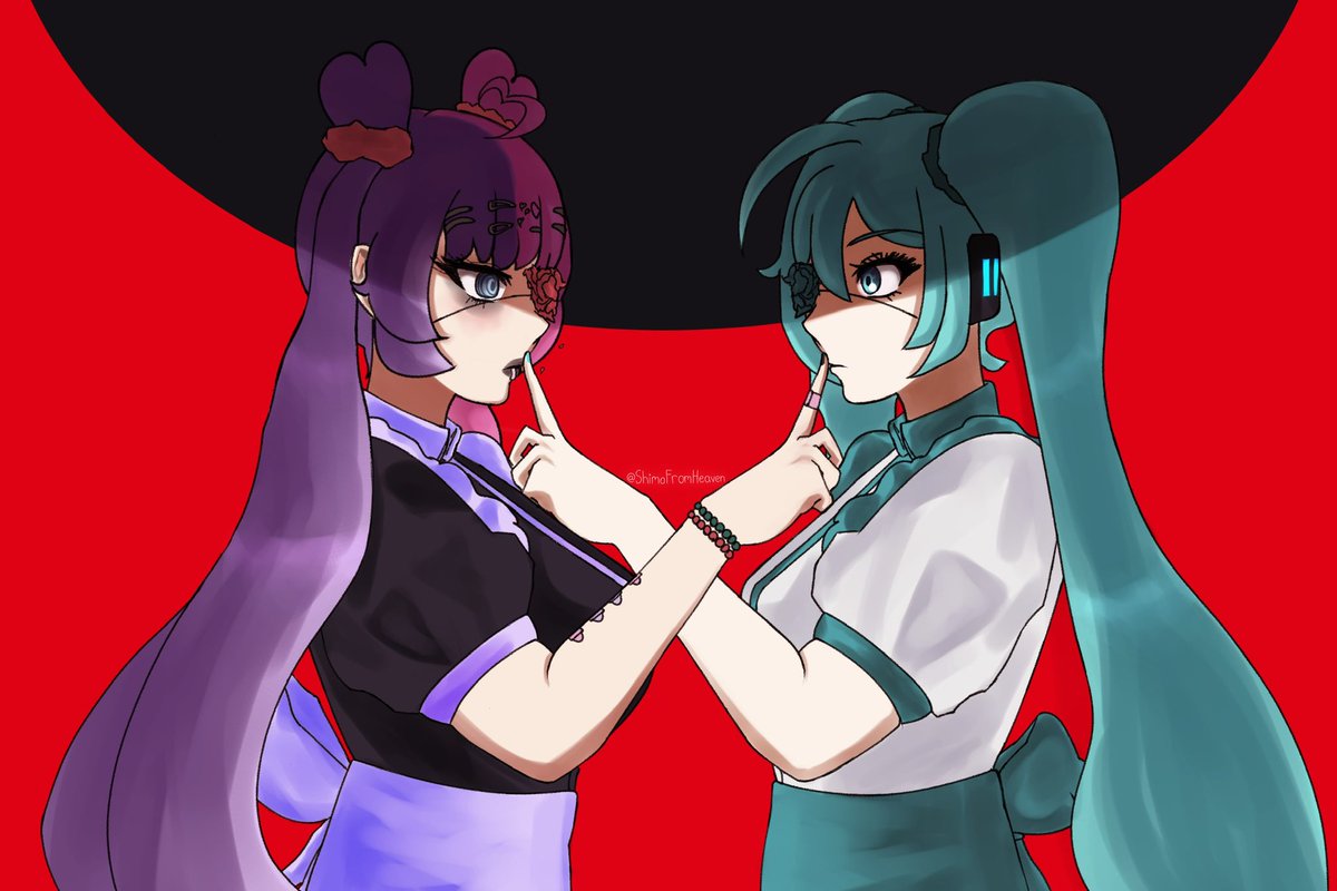 Macaria and Miku (COMMISSION)
