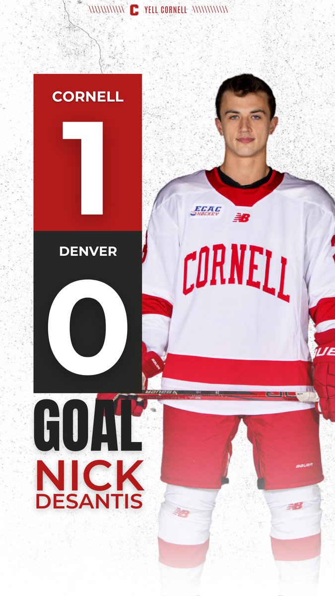 🚨CORNELL STRIKES FIRST! Nick DeSantis scores the first of the night with an assist from Gabriel Seger! 6:24 | 1st