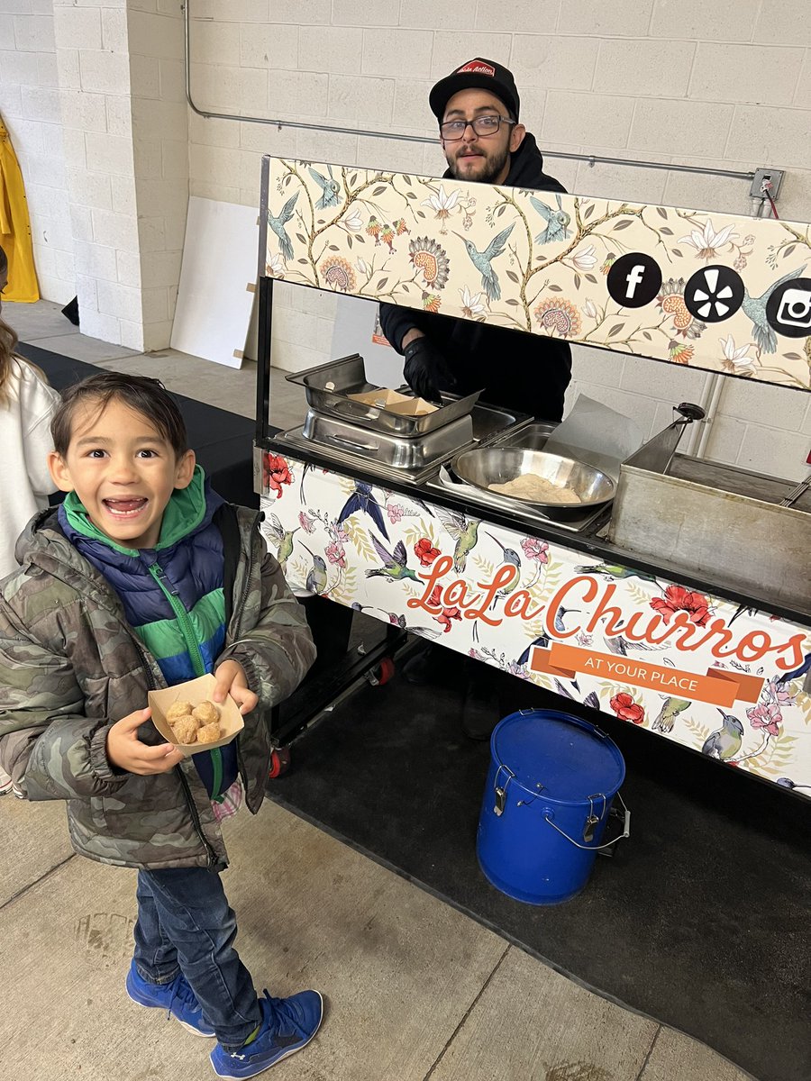 “Annual Easter egg hunt at St. John’s Lutheran was a blast! Free goodies galore: cotton candy, coffee, hot churros (caramel salt FTW), popcorn, and more. Crafts like tie dye, cookie decorating, bracelet making, painting, plus balloon making, face painting, and games. #EasterFun