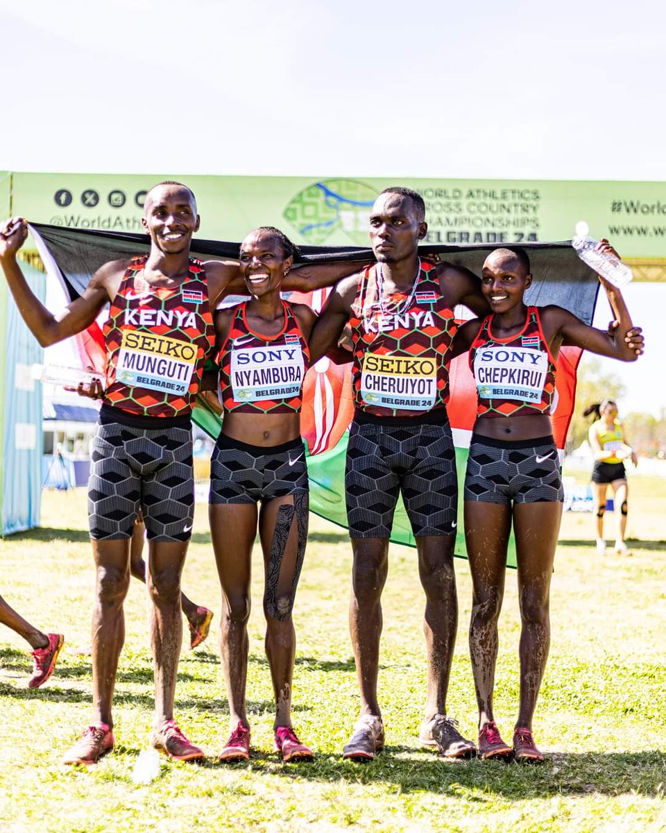 HonOscarSudi's tweet photo. Congratulations Team Kenya for the exemplary performance at the World Athletics Cross Country Championships in Belgrade, Serbia. Winning a total of 11 medals is not a joke. Pongezi 👏👏
#Belgrade2024 https://t.co/VB7M3aeCKm