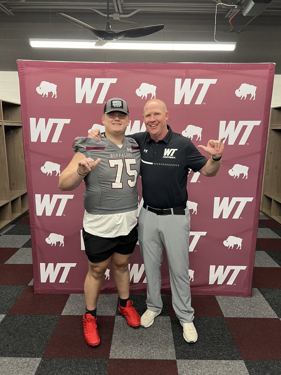 Thank you <a href="/BrianMVaughn/">Brian Vaughn</a> and <a href="/WTAMUFootball/">Buffalo Football</a> for having me out! <a href="/CoachBMurdock/">Coach Murdock</a> <a href="/ToddDodgeFBcamp/">Todd Dodge</a> <a href="/yjmcknight/">Yancy McKnight</a> <a href="/JRConrad64/">J.R. Conrad</a> #TMRollsDeep
