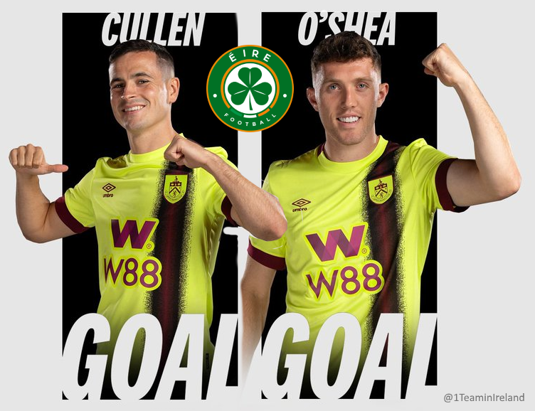 Great to see Josh Cullen & Dara O'Shea on target for @BurnleyOfficial today. 👏👏 #COYBIG 🇮🇪 🇮🇪