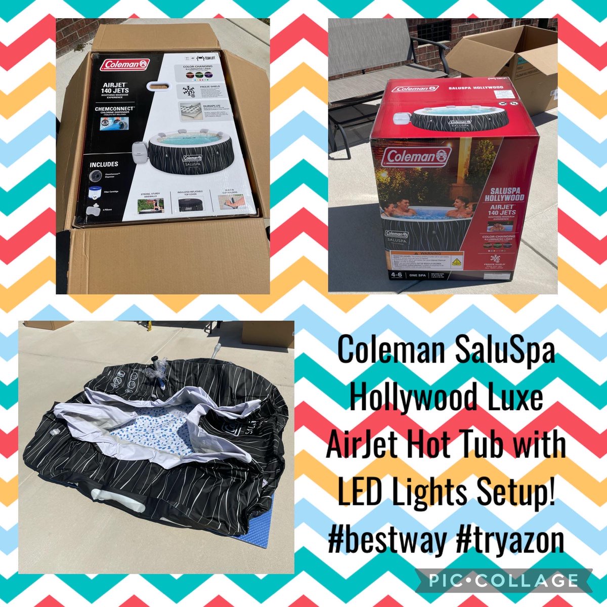 Post #1 Unboxing:
A huge shout-out of Bestway and Tryazon for allowing us the opportunity to try out this hot  tube If you want a simple and easy up hot tub run to your nearest store to get one! #bestway, #bestwayusa, #saluspa, #inflatablehottub, #inflatablespa, #tryazon