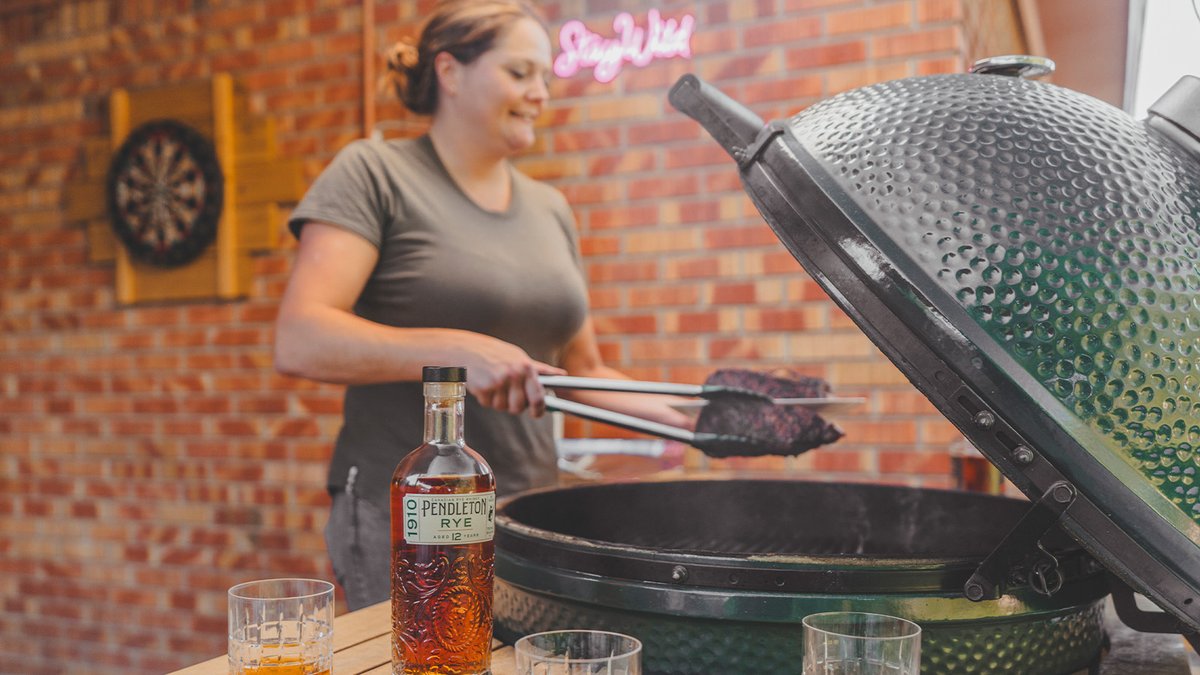 The best addition to your Sunday dinner grill sesh? A glass of Pendleton Whisky.
