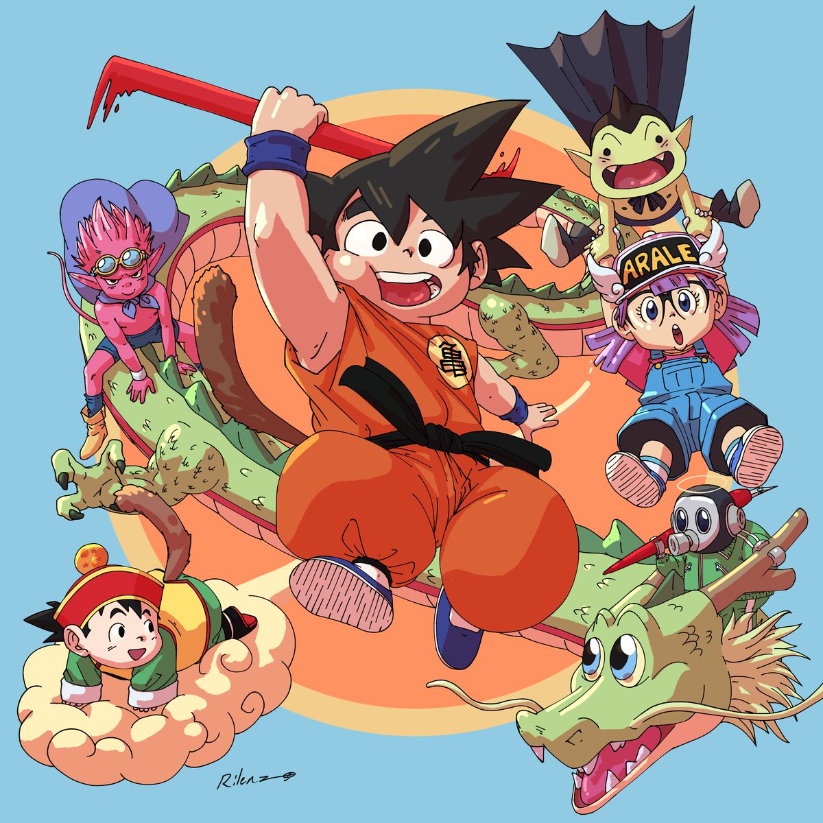 Look here! I know it's been some time, but I finally drew my tribute for Akira Toriyama 🥹 His work has been a huge inspiration to me throughout my art journey; he created so many amazing worlds and characters, I doubt there'll be anyone like him again 🙏 RIP Akira Toriyama ❤️