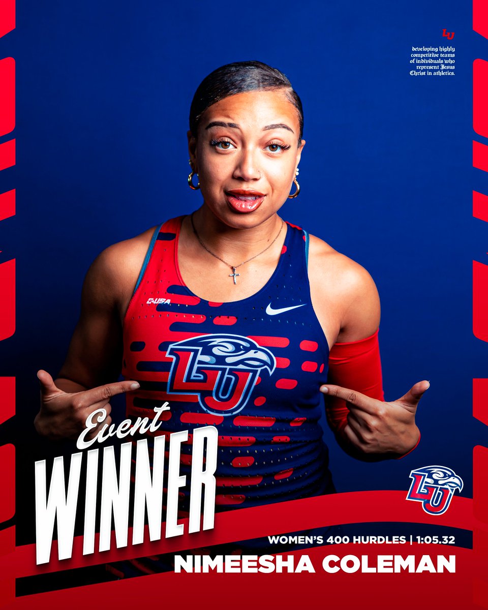 Liberty_XCTF's tweet image. Hornet Open

Nimeesha Coleman wins the women's 400 hurdles in a season-best 1:05.32! 

Sofia Van Arsdale clocks a personal-best 1:08.83 for 3rd.