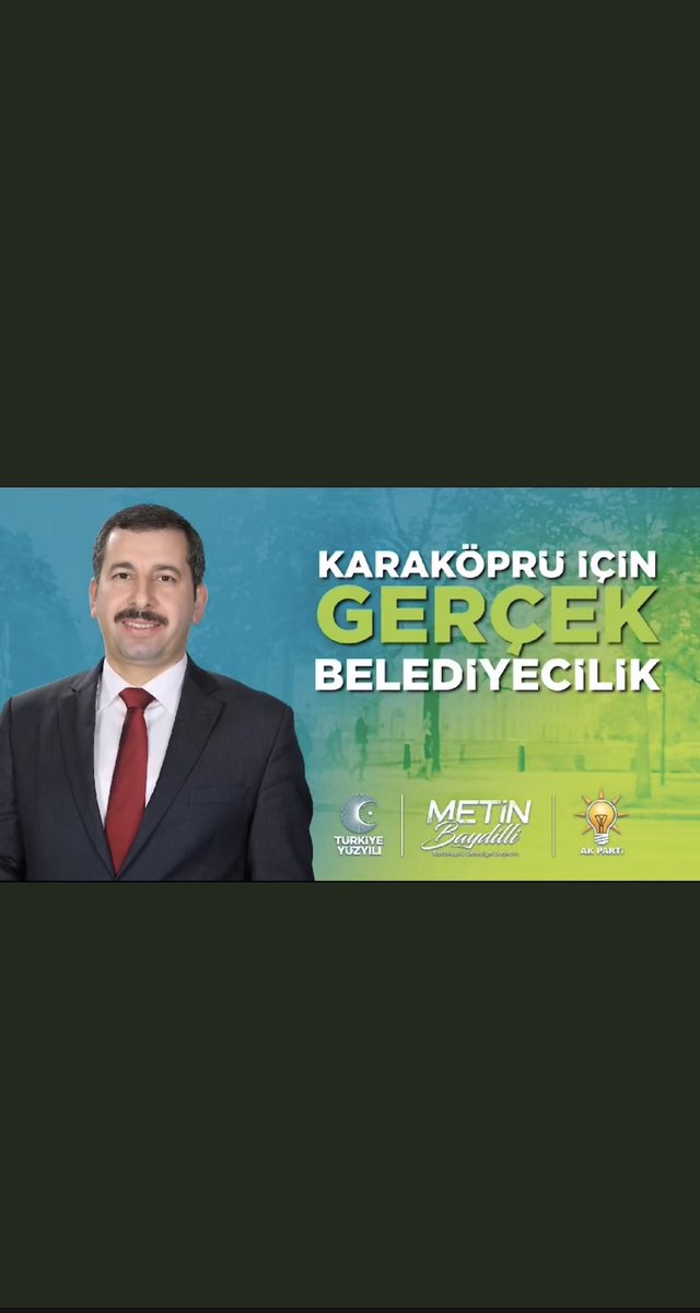 7’den 70’e biz tarih ve kültür zenginliği olan Karaköprü’ye sevdalıyız.

Şehrül-Emin olarak emanete sahip çıkacağız, vizyonumuz ve projelerimizle geleceğe taşıyacağız.

#karaköprüiçinmetinbaydilli 

#GercekBelediyecilik 
<a href="/MetinBaydilli/">Metin BAYDİLLİ</a> 
<a href="/sezaicanbek/">Av.Sezai CANBEK</a> 
<a href="/feritdemir063/">Ferit Demir</a> 
<a href="/Karakopruak/">AK PARTİ KARAKÖPRÜ</a>