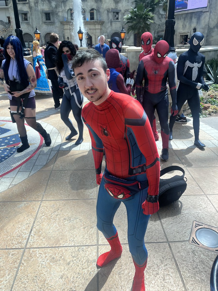 He was nervous to take photos with other spidermen