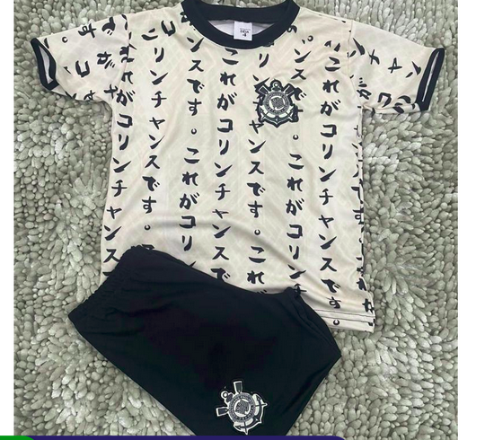 shope.ee/5pl4kEyphD

🖤🤍⚽️#Corinthians Jersey Kids  conjunto Camisa Equipe Futebol Infantil Conjunto Roupa peruana
