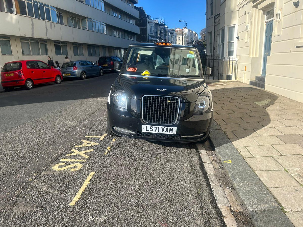 Once again we have a Met London cab driver who thinks it is acceptable to use our ranks in Brighton for free parking. Reported and ticketed.