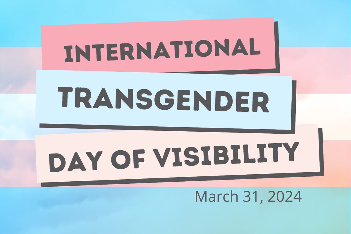 International Transgender Day of Visibility is an annual event occurring on March 31 that's dedicated to celebrating Transgender people and raising awareness of discrimination faced by Transgender people worldwide, as well as a celebration of their contributions to society. 🏳️‍⚧️