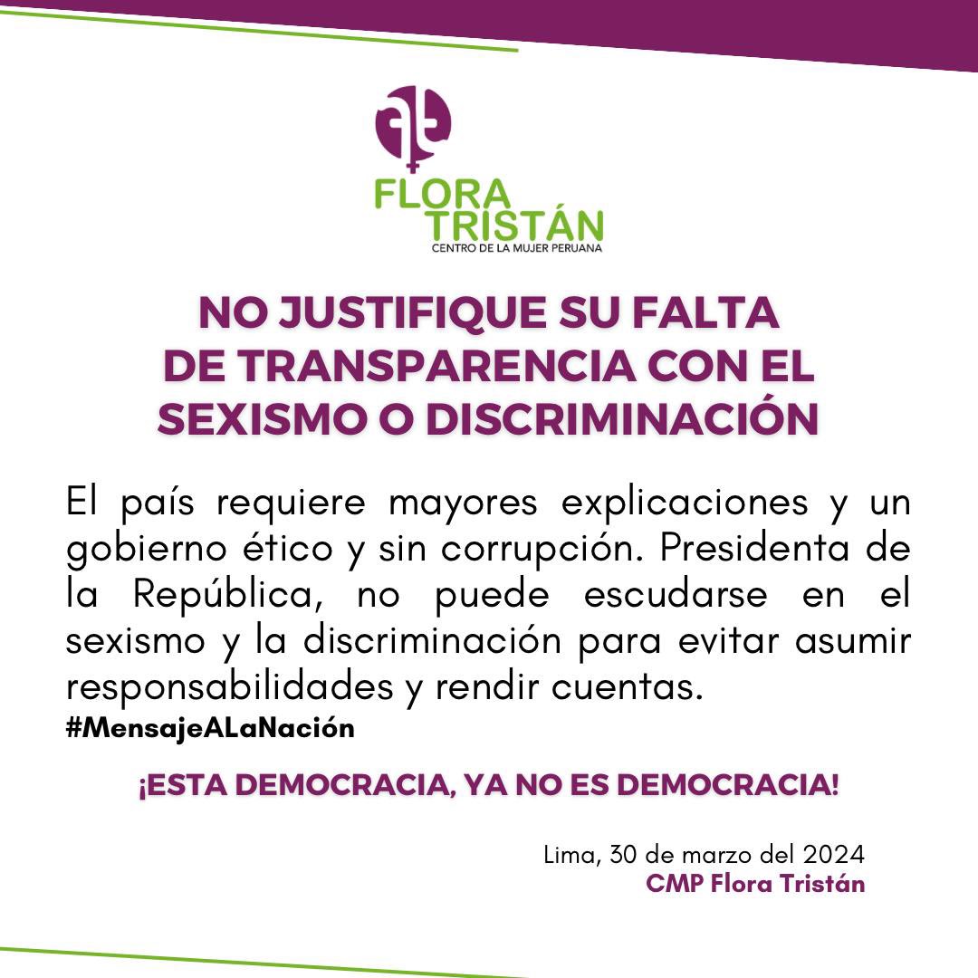 #MensajeALaNación 🔴 | Es inaceptable utilizar problemas estructurales como el sexismo y la discriminación como excusa para eludir la rendición de cuentas. Las autoridades están obligadas a explicar sus acciones y bienes ante la ciudadanía.