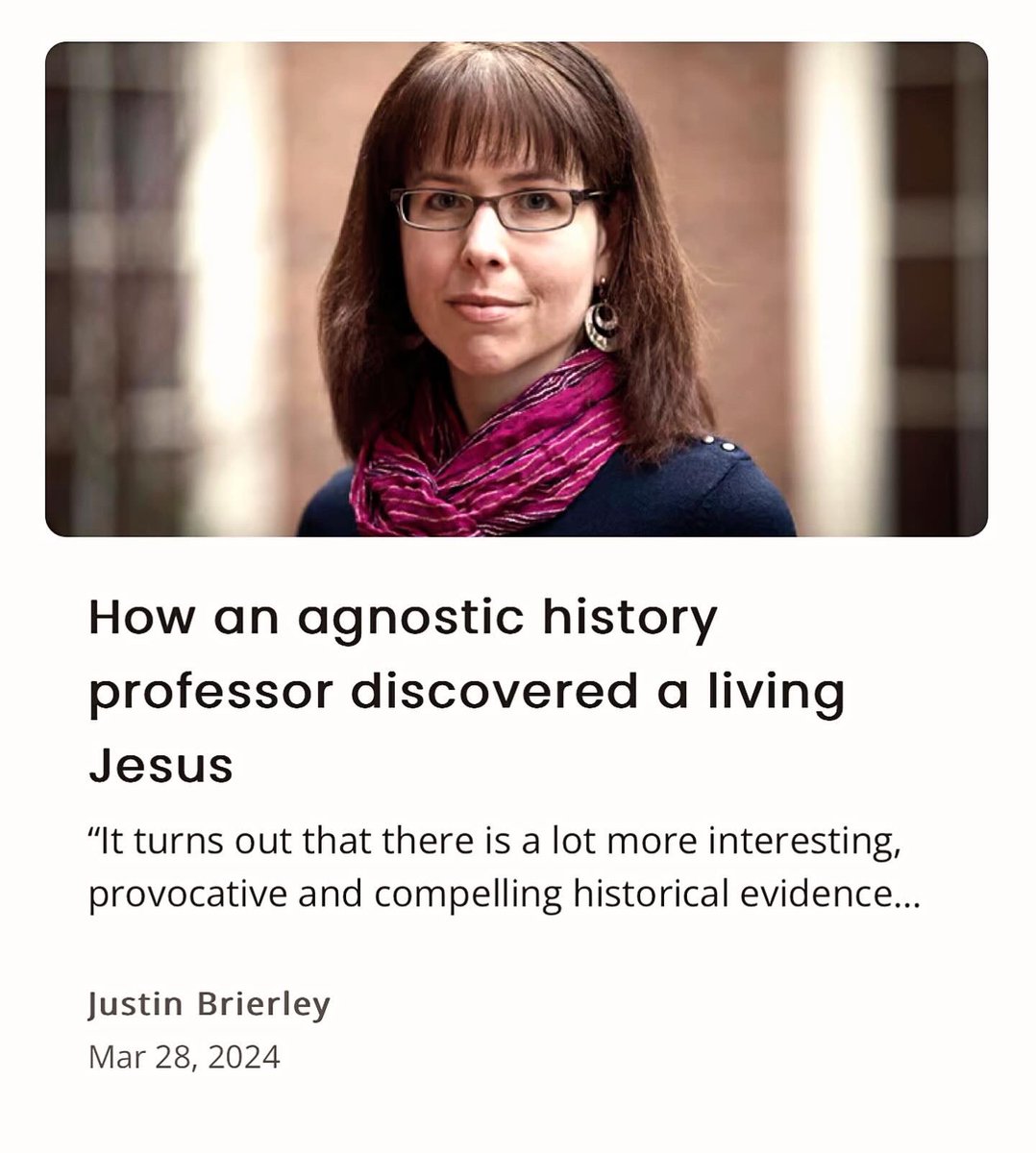 Easter weekend is a good time to tell the story of how agnostic UNC prof Molly Worthen recently discovered the evidence for the life, death and resurrection of Jesus. A 🧵…