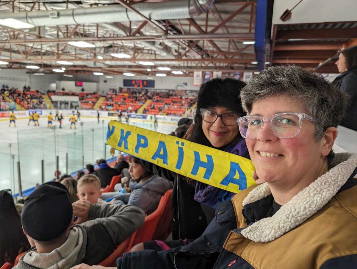 At Max Bell watching Ukraine vs Alberta U18. Ukraine came out strong but Alberta's hanging on!