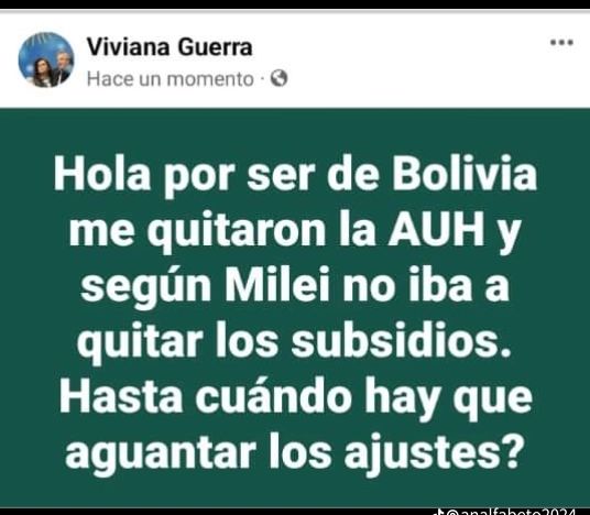 SORY, VIVIANA.

NO TE CORRESPONDE LA AUH.

ENCIMA PROTESTAS  ? AGUA Y AJO..