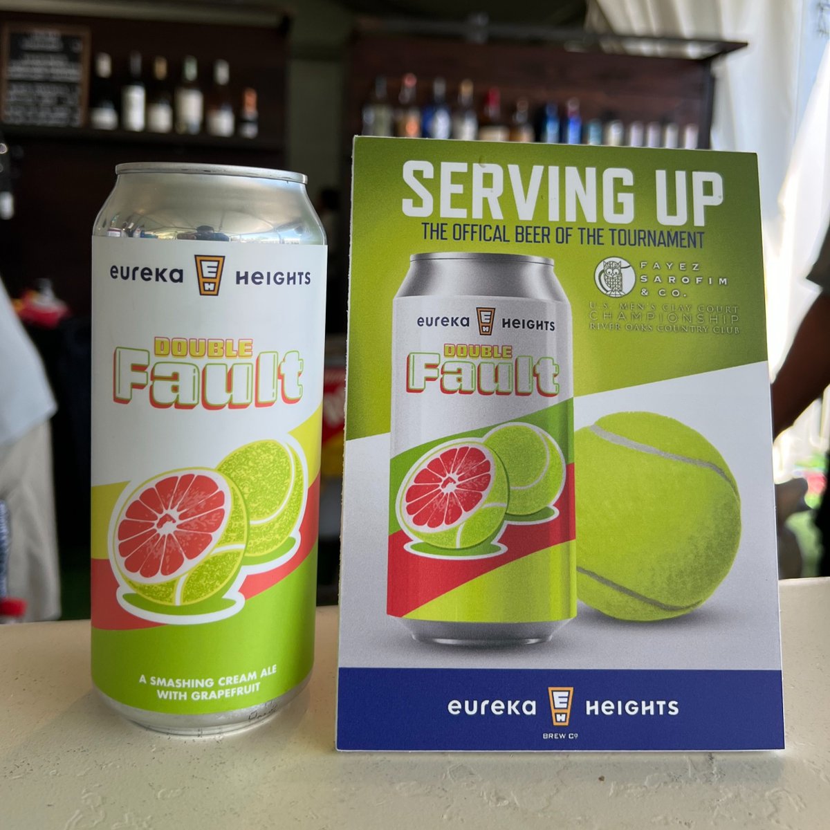 Double Fault is back and ready to rally with your tastebuds at the U.S. @mensclaycourt Championship Tennis Tournament. This glorious Cream Ale is packed full of Texas grapefruit. This year it's only available at the tournament starting today through April 7th.