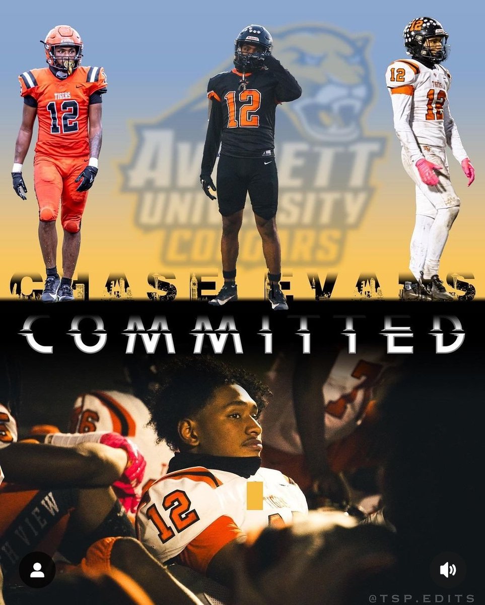 Congratulations Chase Evans on your commitment to @AverettFootball 
#DoWORK #StaySolid #SayLess