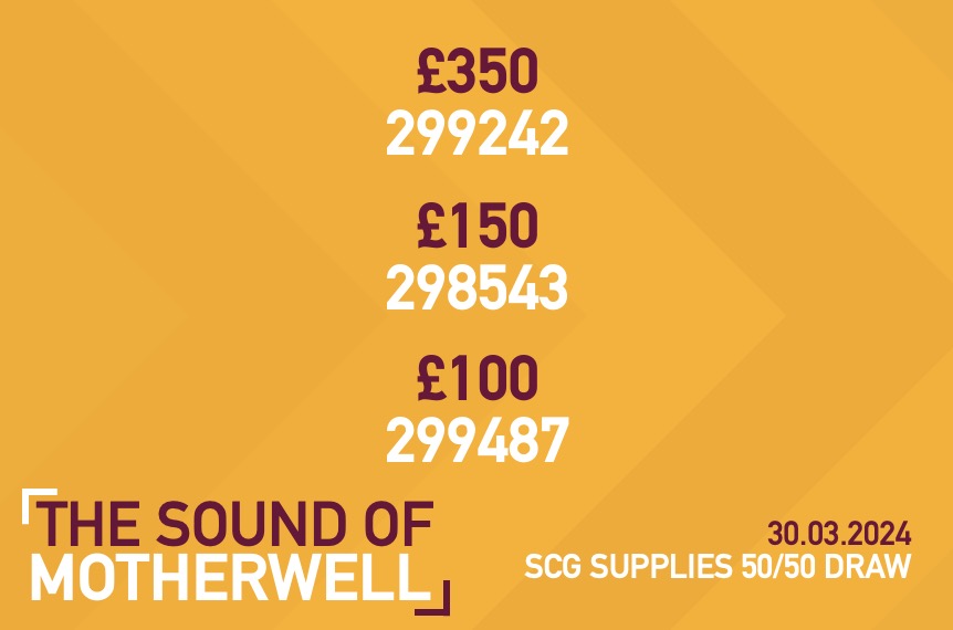 TheSoundofML1's tweet photo. #19 | 30.03.24   
SCG Supplies 50/50 draw results versus Aberdeen https://t.co/FgrXs7guy2