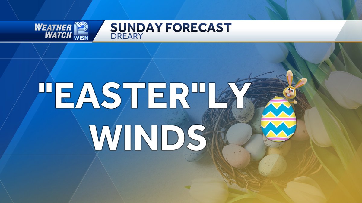 'Easter'ly winds tomorrow. All the credit for that goes to Lindsey Slater. For the dreary day tomorrow, you can #BlameBaden.