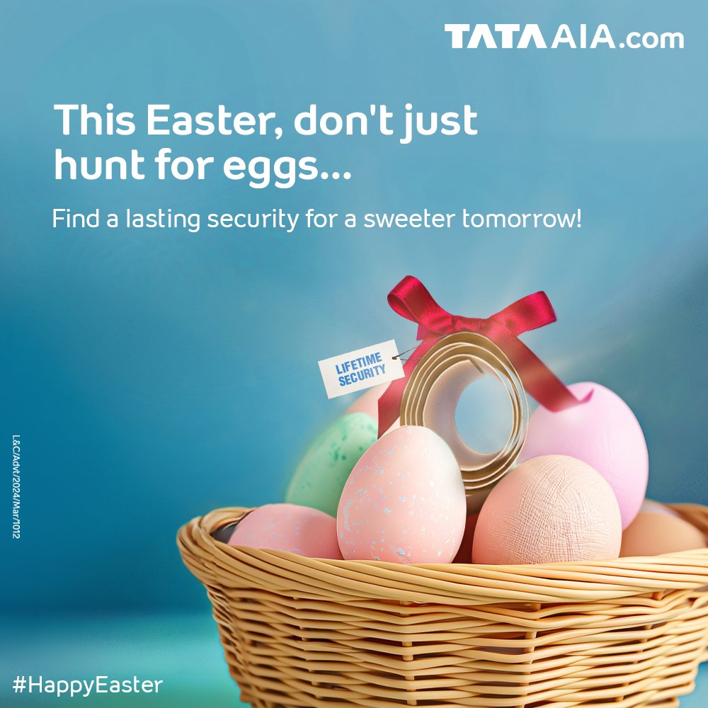 Fill your basket with a golden egg that treats you with a peace of mind. T&C apply - bit.ly/TataAIADisclai… #TataAIA #Easter2024 #TopicalSpot