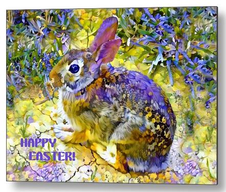 Sandi OReilly @sandioreilly Easter Bunny Painted. HERE: sandi-oreilly.pixels.com/featured/easte… #Easter #bunny #rabbit #yard #garden #flowers #plants #spring #painted #digitalart #holiday #AYearForArt #BuyIntoArt See more #artwork, #prints & on #products HERE: sandi-oreilly.pixels.com