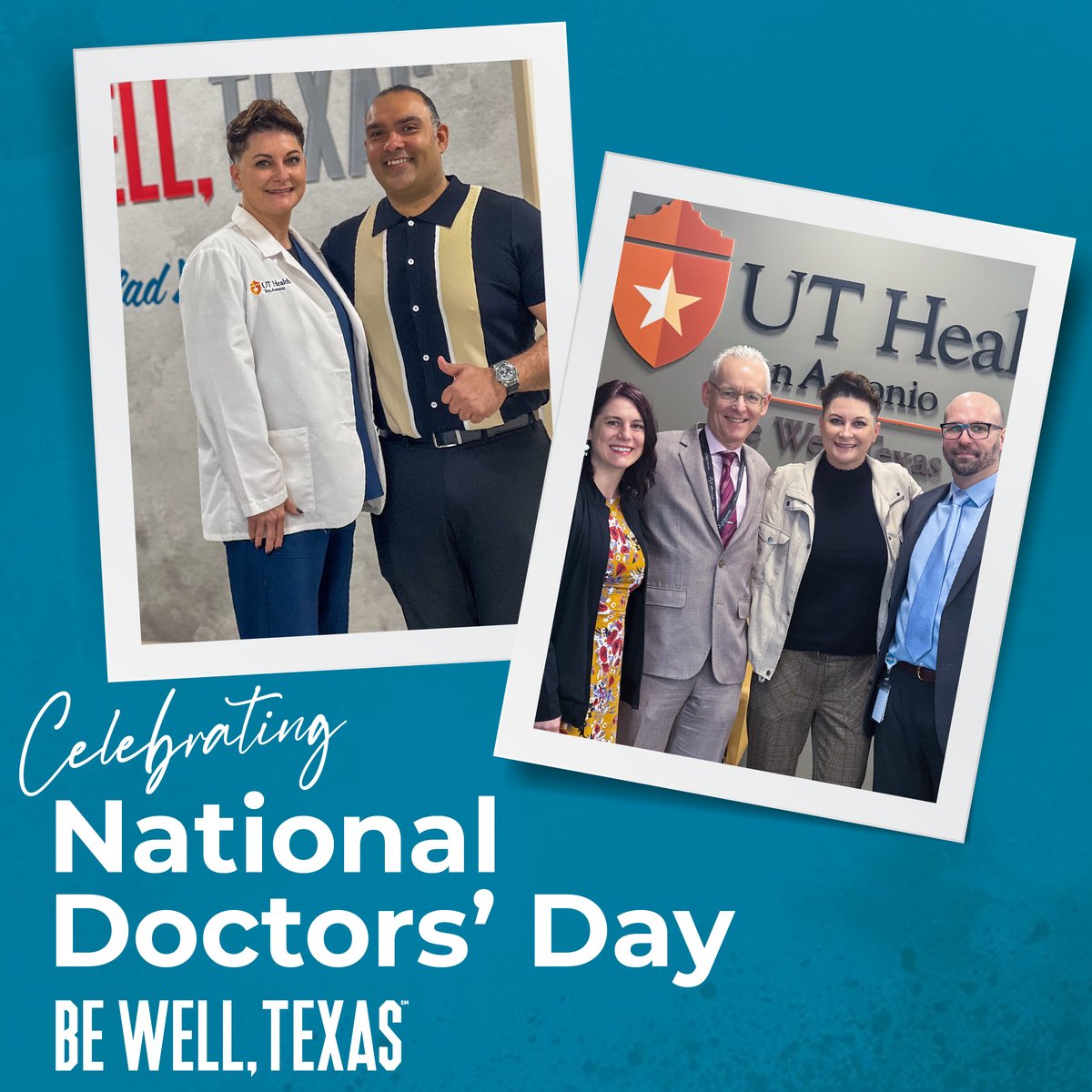 We would like to wish a happy #NationalDoctorsDay to all of our wonderful #BeWellTexas doctors & clinicians: Drs. King, Martin, Broussard, Dyer, Datt, & Bone! Shout out to our #telehealth team: Drs. Lin, Dalby, and Cousins! We appreciate all that you do for our patients! 🩺💙