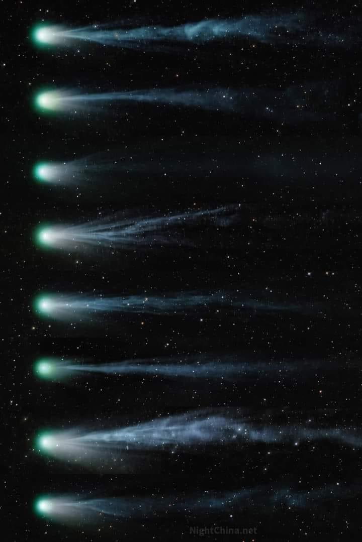 Comet 12P/PonsBrooks from 
Sichuan China from March 6 to 14, 2024 - China 
Courtesy Arcan Serifoglu.
