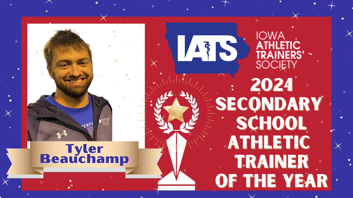 IowaATSociety's tweet image. Congrats to @chspride1 AT, Tyler Beauchamp for being this years SS Athletic Trainer of the Year! We will celebrate Tyler, along with our other award recipients, this Saturday in Des Moines.