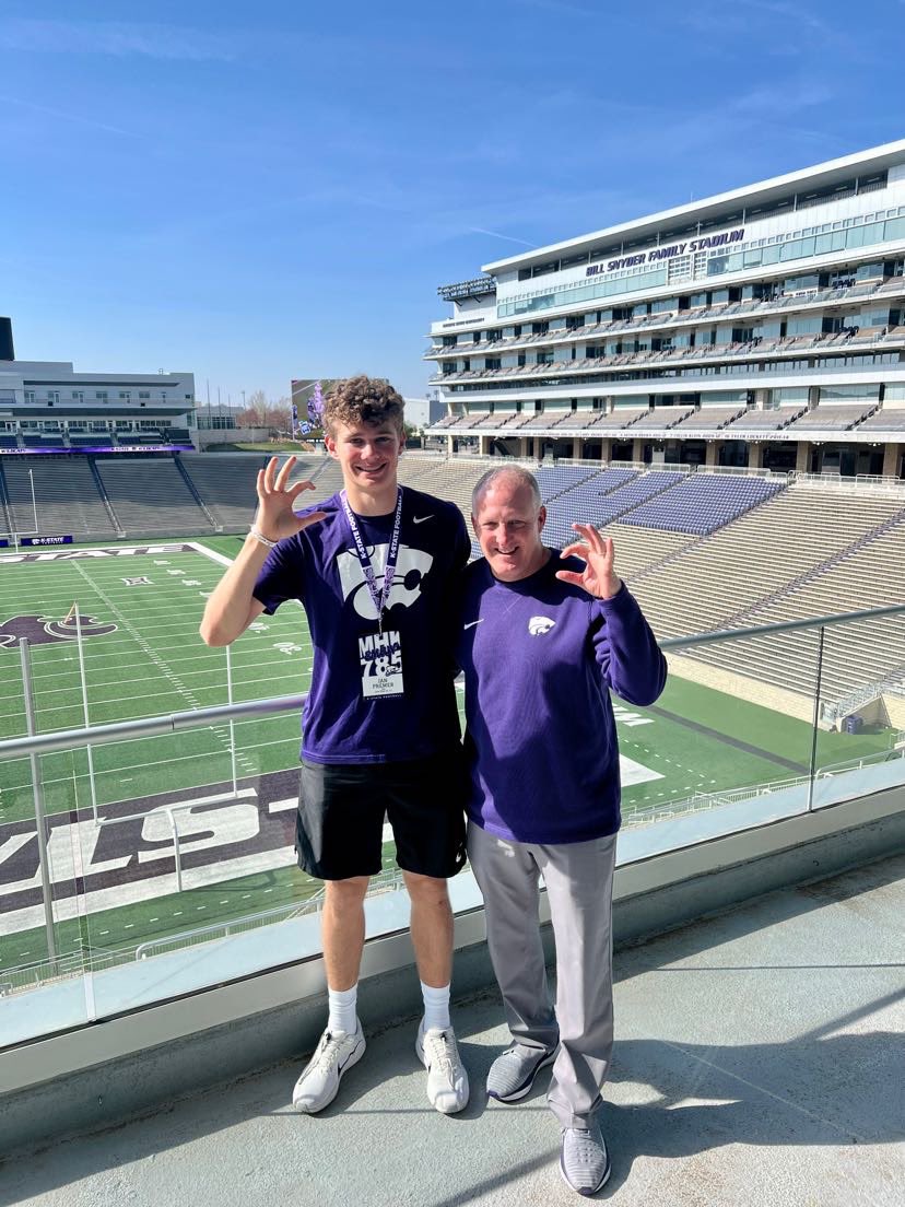 After a great visit and conversations with @CoachKli, @CoachBrianLepak, and @spedbraet, I am excited and blessed to receive an offer from @KStateFB! #EMAW @ZacCox_ @ClintBrown45 @GreatBend_FB