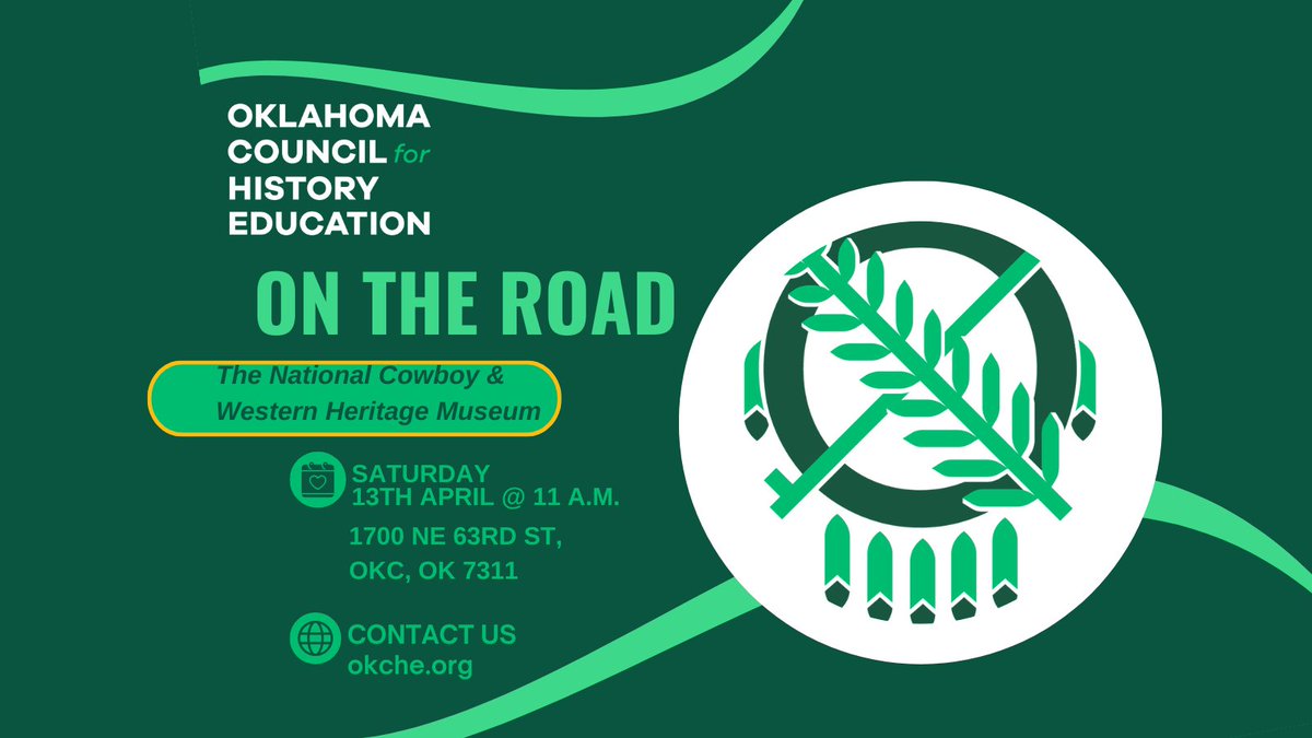 We are back On the Road! Join us @ncwhm for a time of collaboration and fellowship on Saturday April 13 @ 11:00 a.m. Everyone is welcome! #oklaed #historymatters