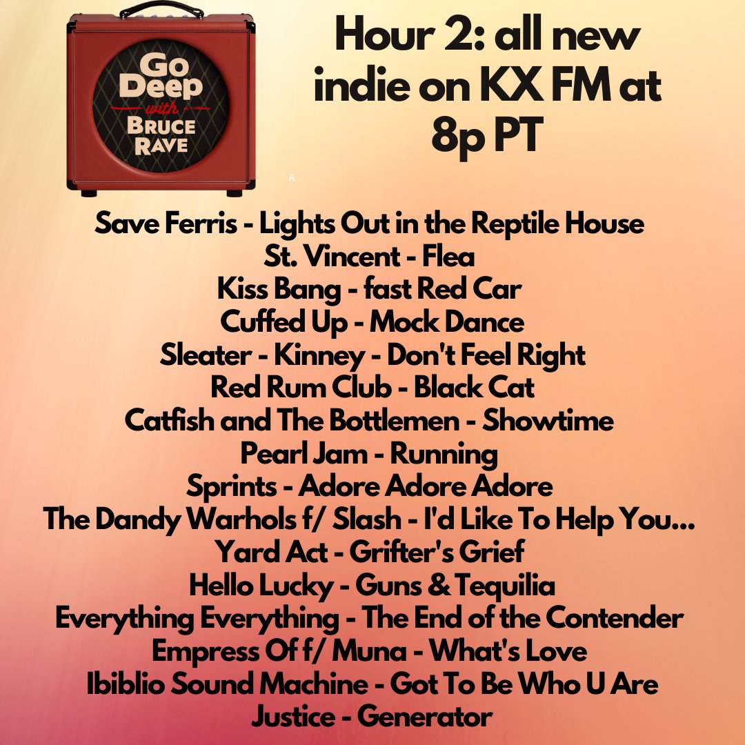 Saturday Night Streaming: Here's the all new indie I'll spin tonight on @KXFM_ from 7-9 PT. Stream us at kxfmradio.org/player, with our app, on iHeart or TuneIn