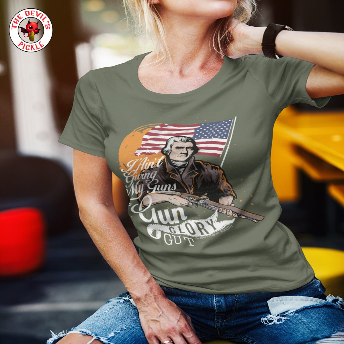 Locked and loaded with this fresh tee 🔒🔥 The Best Patriotic Tees, Hoodies, Sweatshirts and More only at The Devil's Pickle.

#USA #byob #ProudAmerican #Freedom #hellyeahamerica #UnitedStates #american #tshirt #2ndamendment #patriotichoodies #proudtobeanamerican